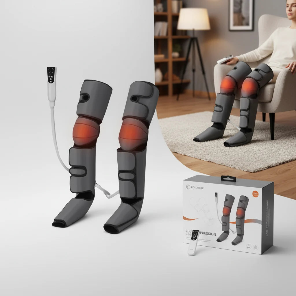 Leg Compression Massager Full-Leg Air Compression Knee Heating