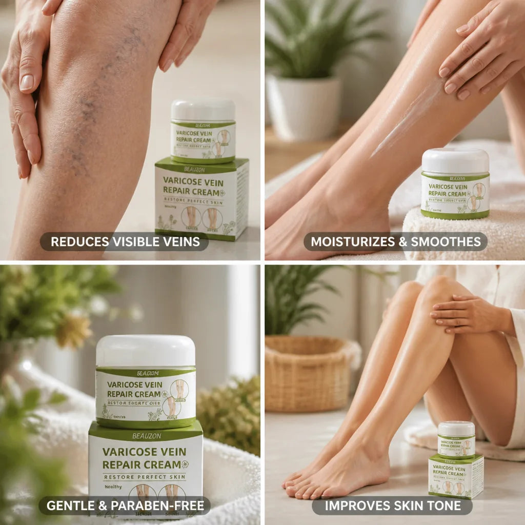 Leg Cream Reduces Varicose & Spider Veins Paraben-Free