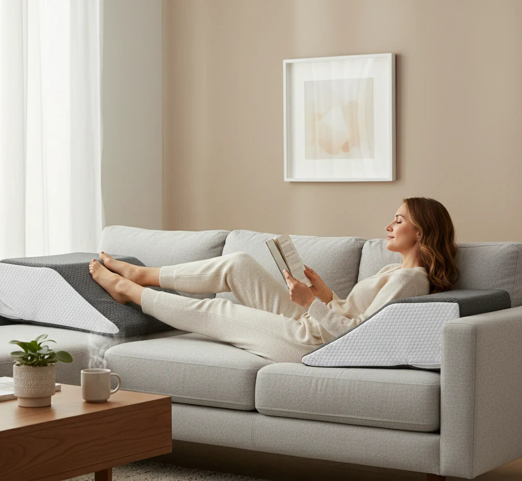 Leg Elevation Pillow Memory Foam Wedge Removable Cover