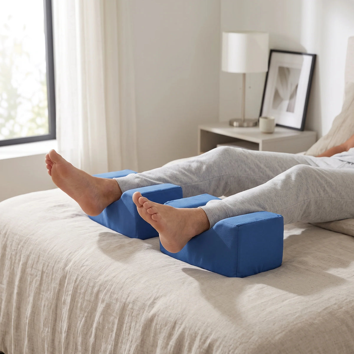 Leg & Foot Elevation Pillow Pair Contoured Washable Covers