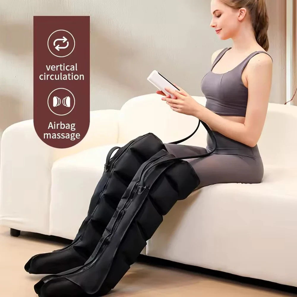 Leg Massager Boots 6-Airbag Full-Leg Compression