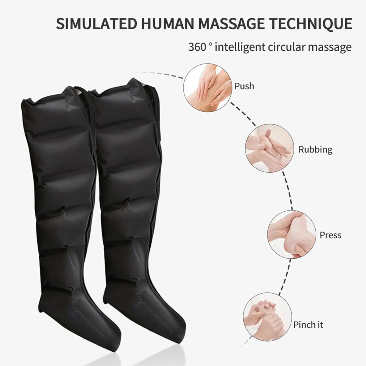 Leg Massager Boots 6-Airbag Full-Leg Compression