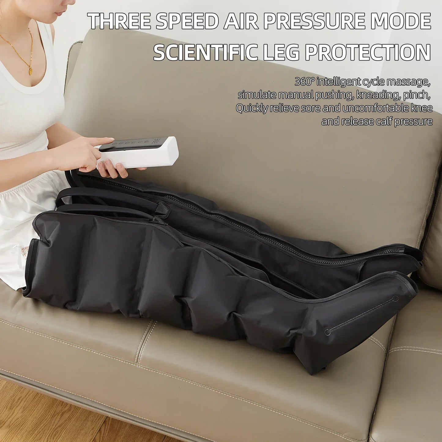 Leg Massager Boots 6-Airbag Full-Leg Compression