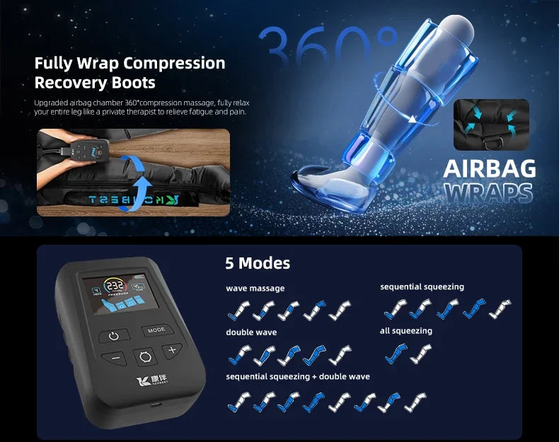Leg Massager Boots Cordless 4-Zone Air Compression