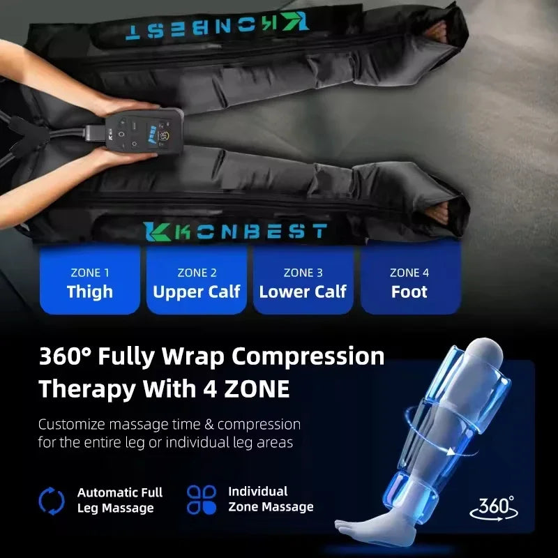 Leg Massager Boots Cordless 4-Zone Air Compression