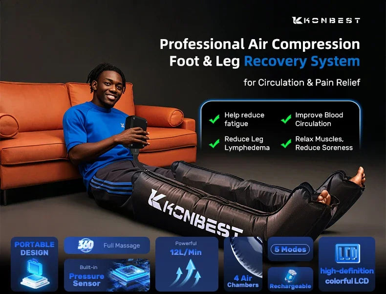 Leg Massager Boots Cordless 4-Zone Air Compression
