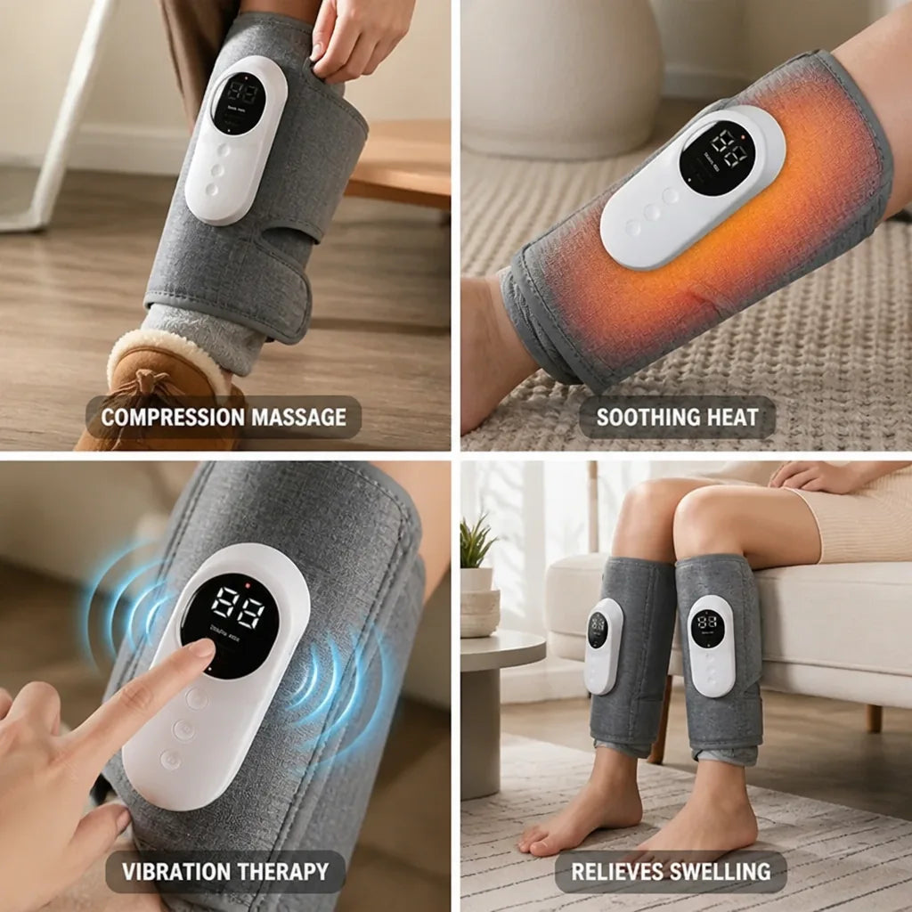 Leg Massager Compression Massage Heat & Vibration