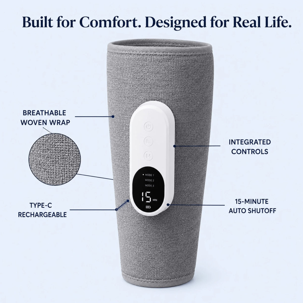 Leg Massager Cordless Air Compression Heated & Rechargeable