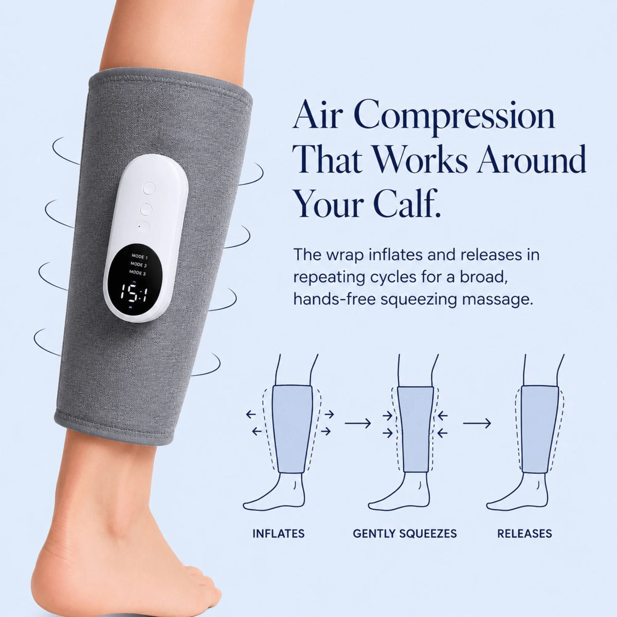 Leg Massager Cordless Air Compression Heated & Rechargeable