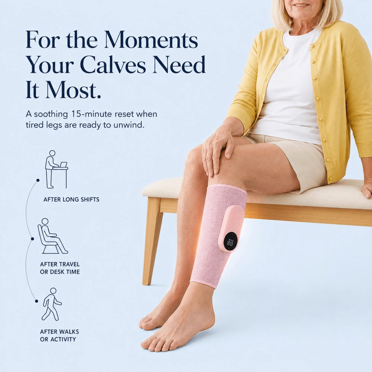 Leg Massager Cordless Air Compression Heated & Rechargeable