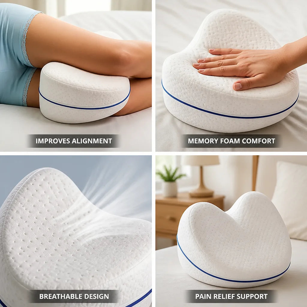 Leg Pillow Contoured Heart Shape Ventilated Memory Foam