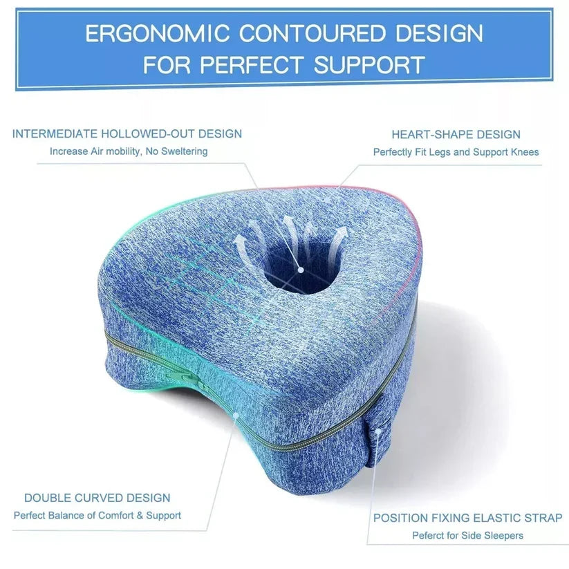 Leg Pillow Ergonomic Memory Foam Removable Cover