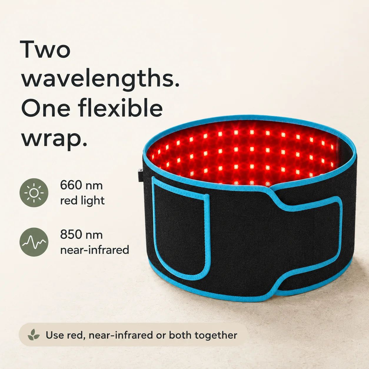 Light Therapy Belt Dual Red & Near-Infrared Flexible Wrap