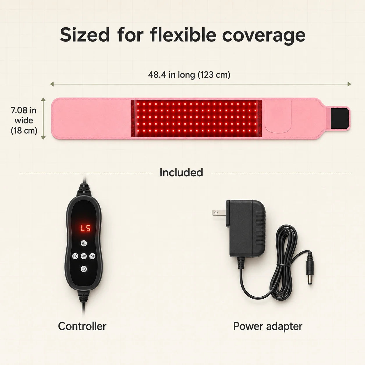 Light Therapy Belt Dual Red & Near-Infrared Flexible Wrap