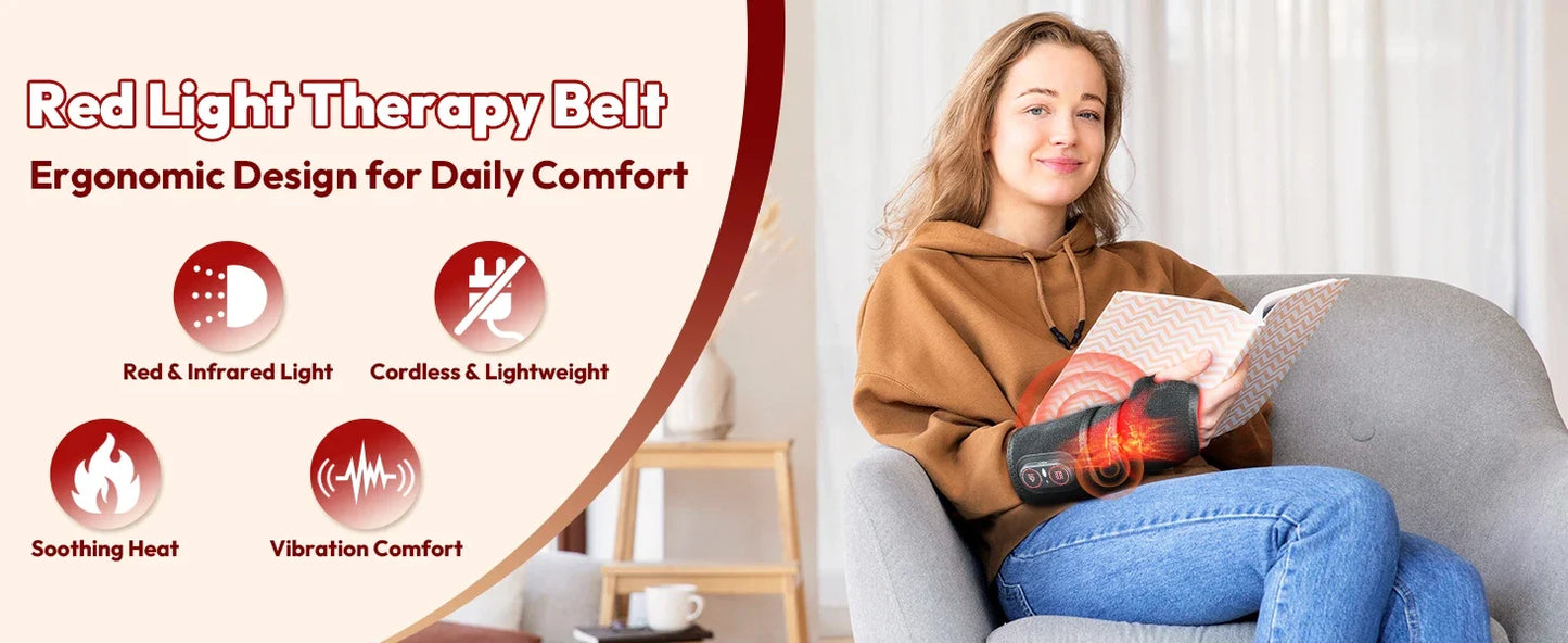 Light Therapy Wrap USB-C Rechargeable Heat & Vibration