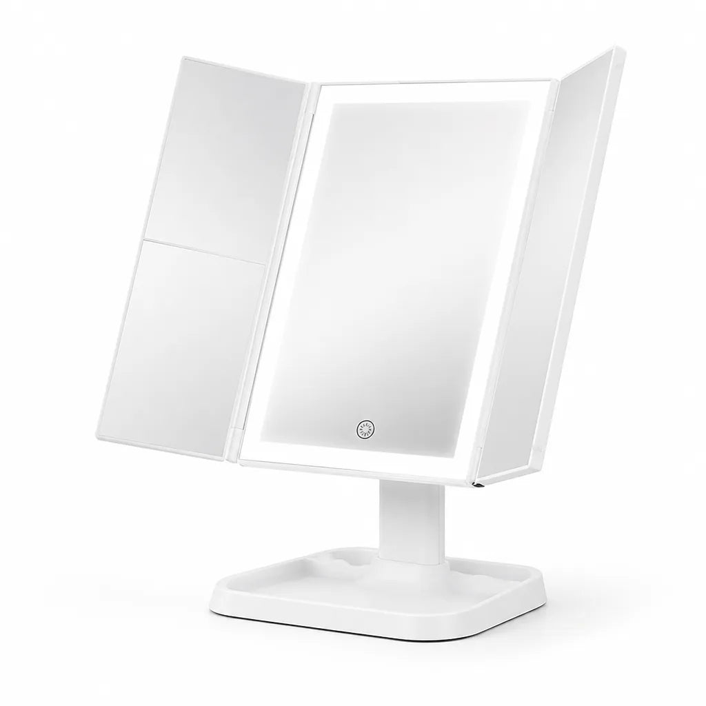 Lighted Makeup Mirror Three-Color LED Foldable USB-C Rechargeable