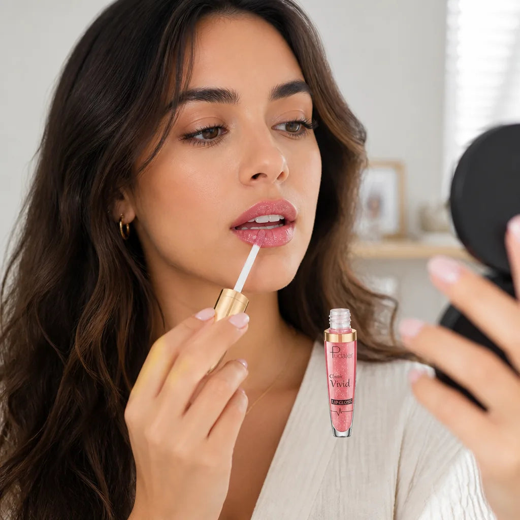 Lip Gloss Diamond Glitter Long-Lasting Waterproof 18 Colors