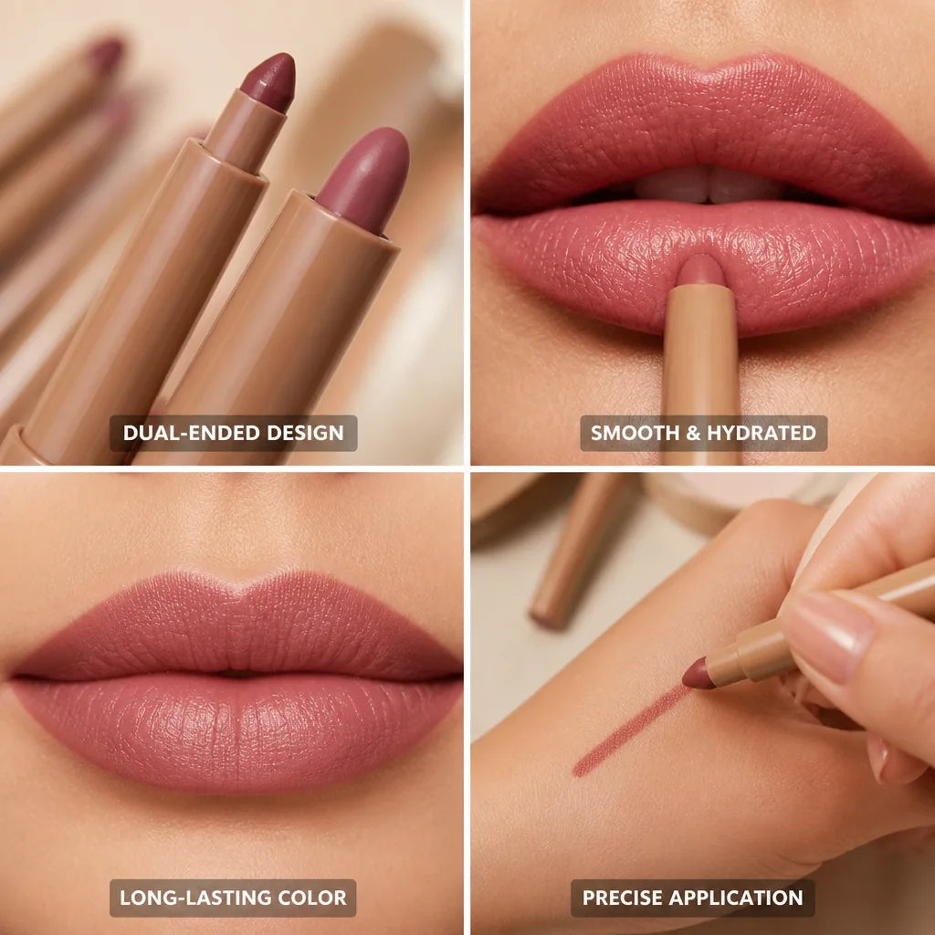 Lip Liner Pen Dual-Ended Hydrating & Long-Lasting