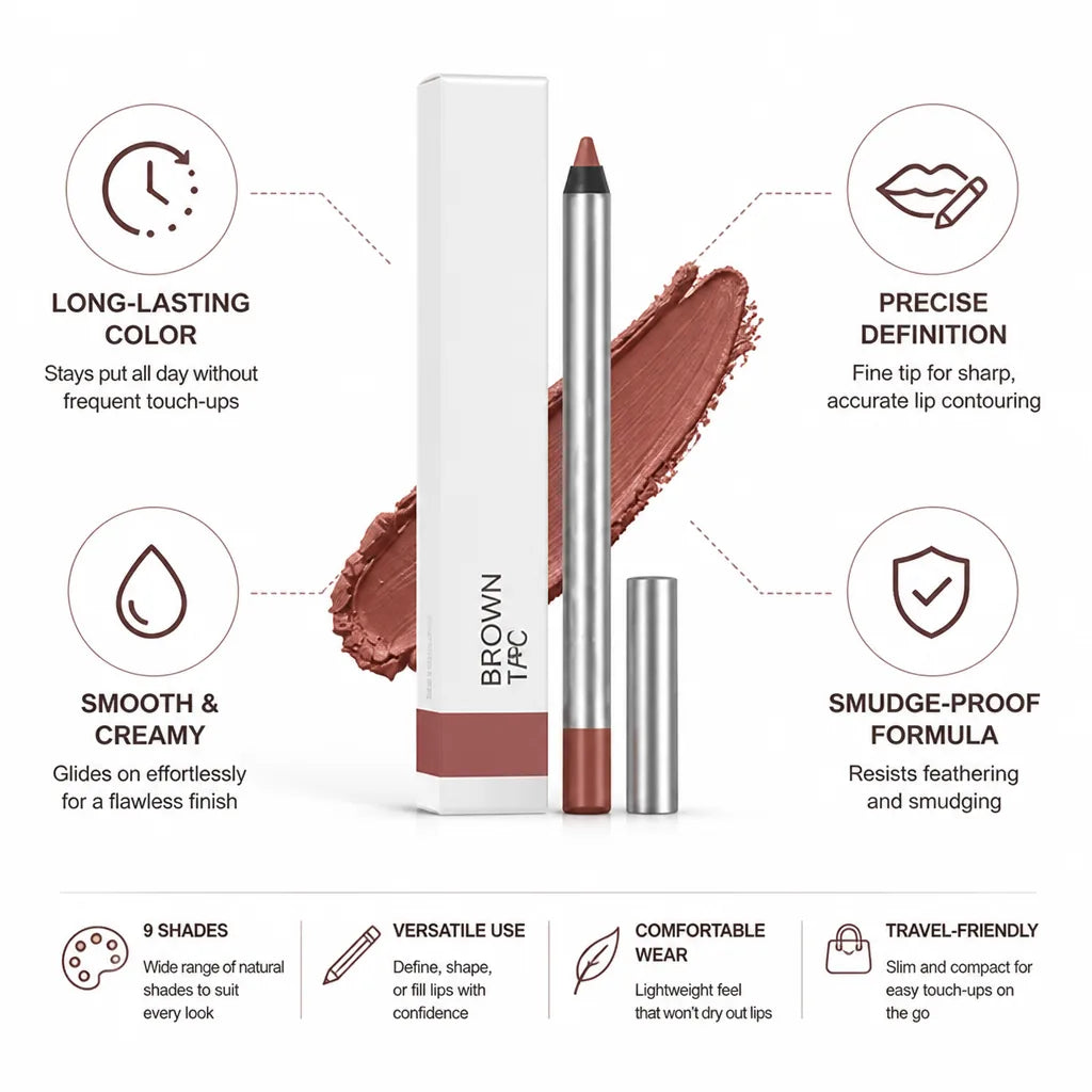 Lip Liner Pencil Smooth Precision Tip Creamy Long-Lasting Formula