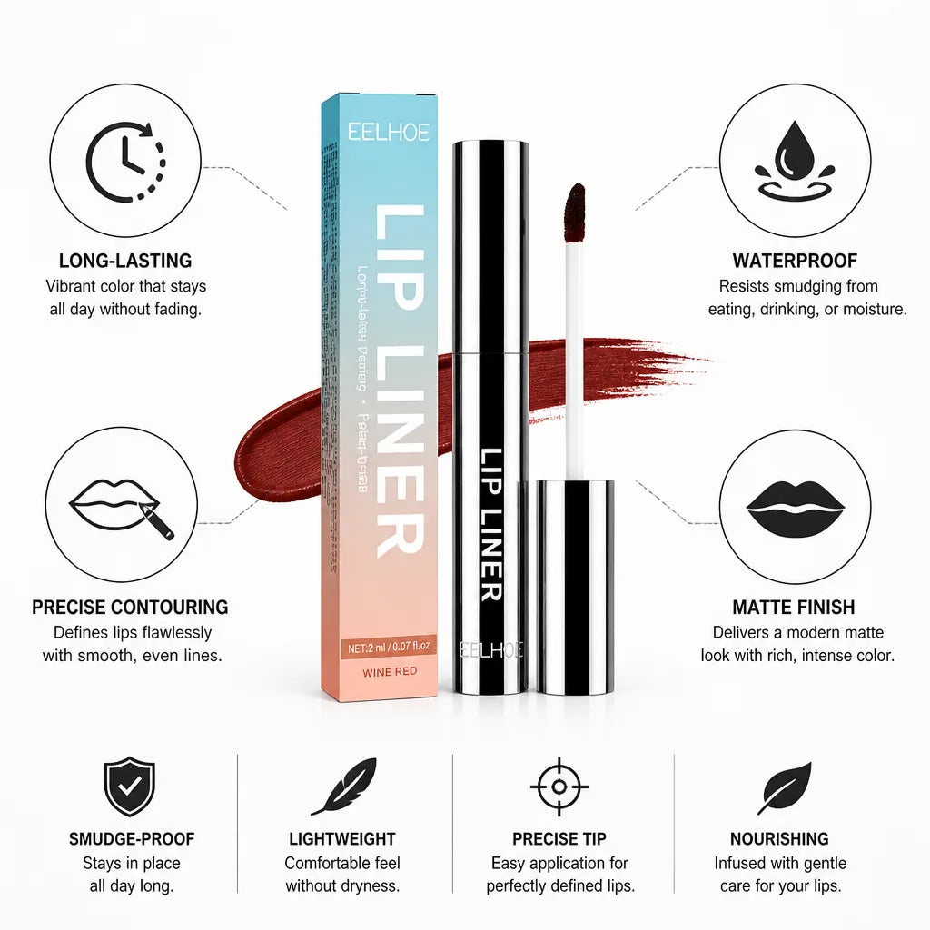 Lip Matte Liner Waterproof & Long-Lasting Precise Tip