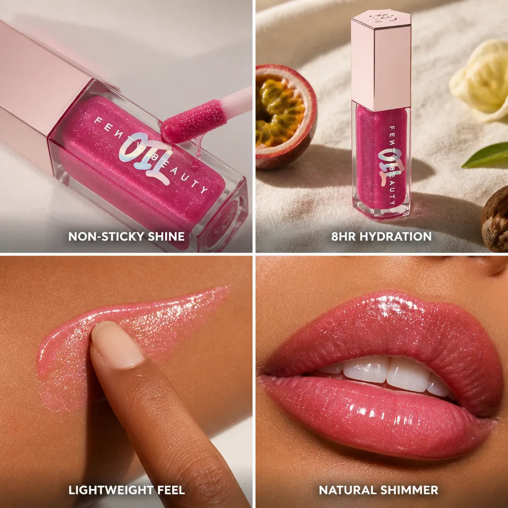 Lip Oil Gloss Hydrating Non-Sticky Shimmer