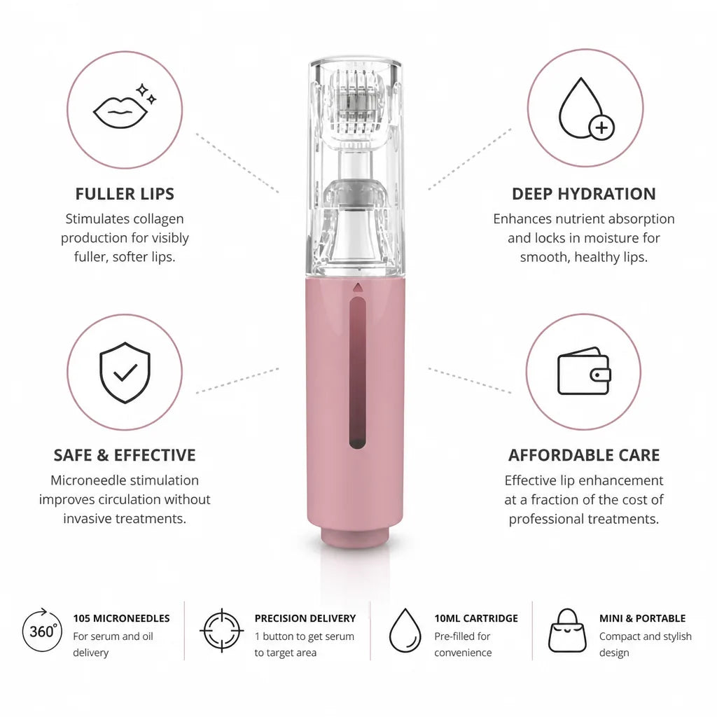 Lip Roller Microneedle Stainless Steel Head
