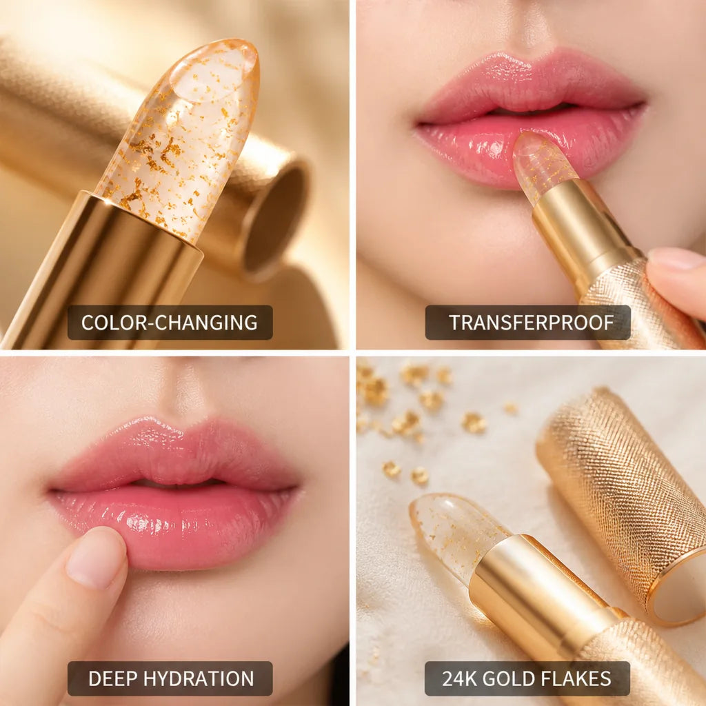 Lipstick Color-Changing Transferproof 24K Gold Flakes