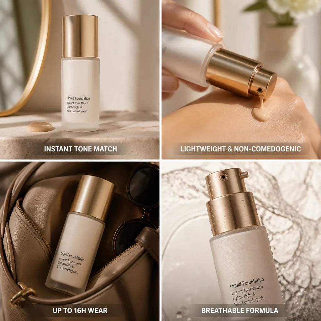Liquid Foundation Instant Tone Match Lightweight & Non-Comedogenic