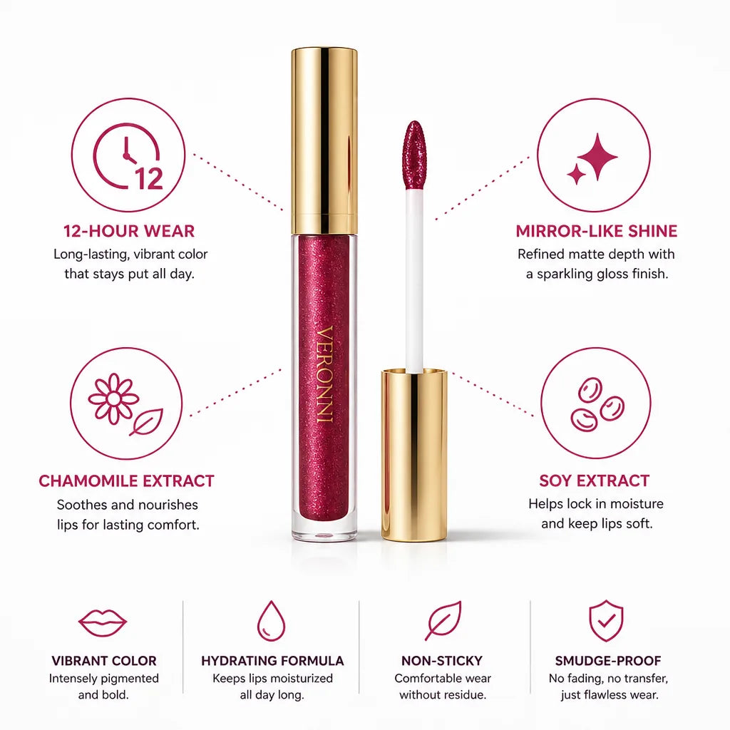 Liquid Lipstick 12-Hour Long-Lasting Hydrating Chamomile & Soy