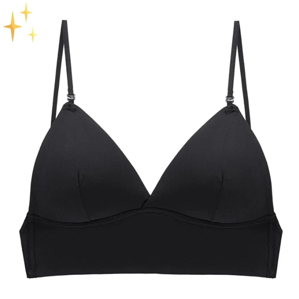 Low Back Bra Seamless Wireless Adjustable Straps Wide Band
