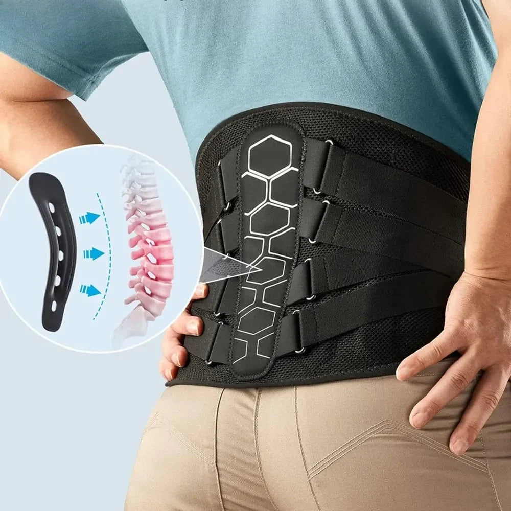 Lumbar Back Brace Adjustable Compression Breathable Mesh