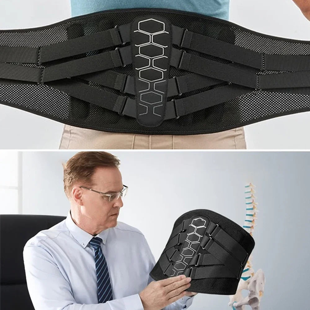 Lumbar Back Brace Adjustable Compression Breathable Mesh