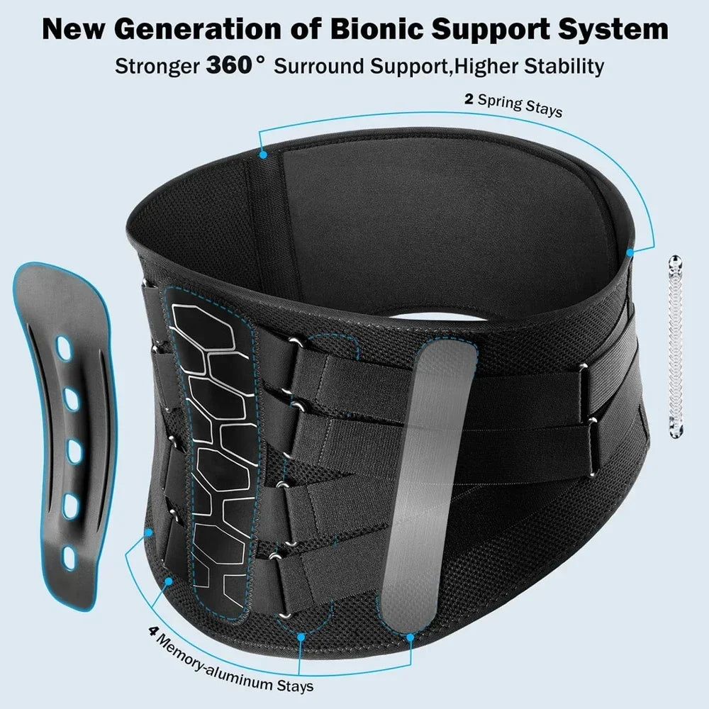 Lumbar Back Brace Adjustable Compression Breathable Mesh