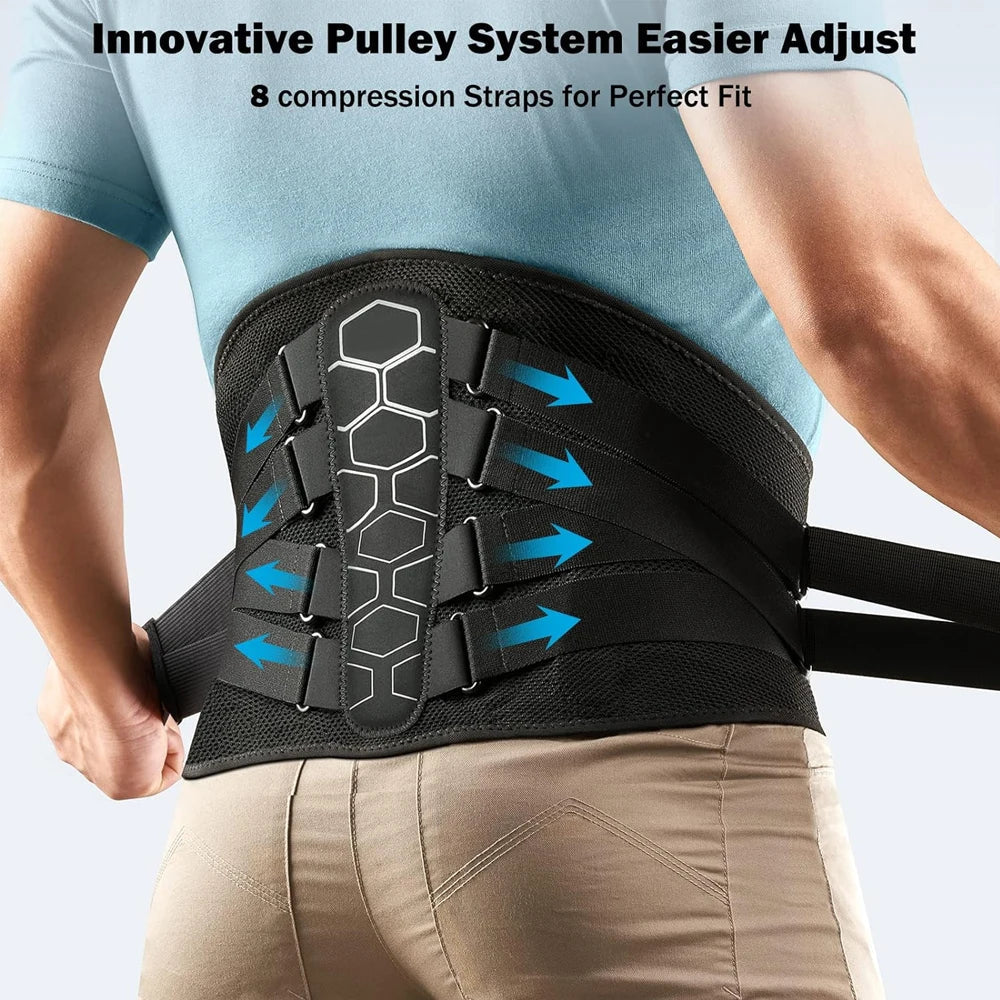 Lumbar Back Brace Adjustable Compression Breathable Mesh