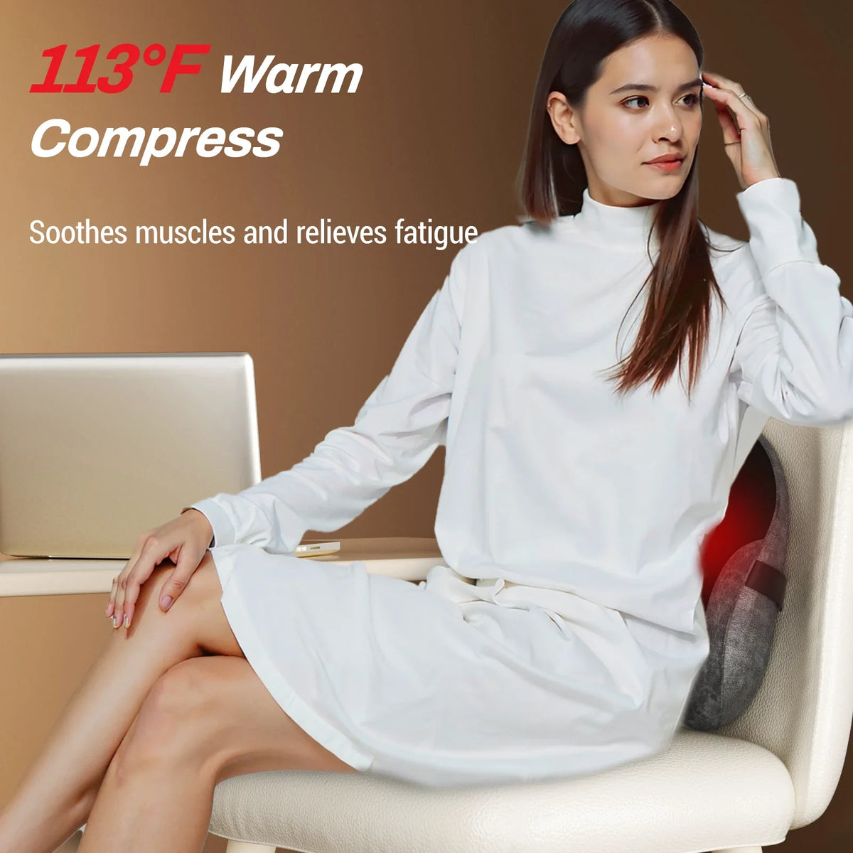 Lumbar Pillow Heated Shiatsu Massage Memory Foam