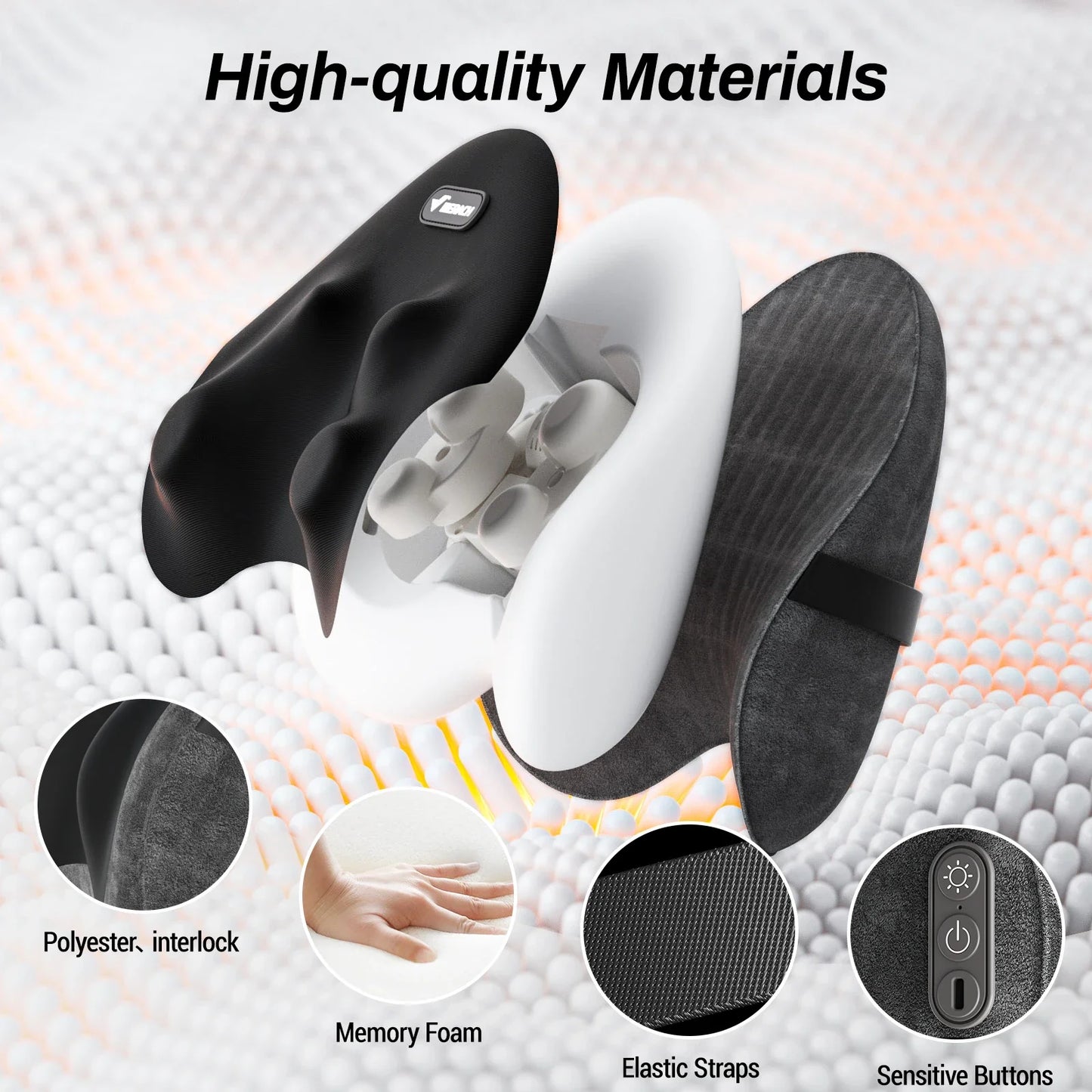 Lumbar Pillow Heated Shiatsu Massage Memory Foam