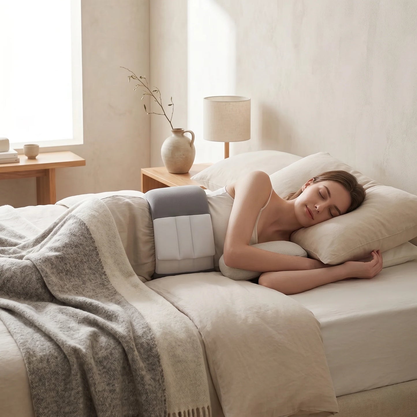 Lumbar Sleep Support Cushion Adjustable & Contoured