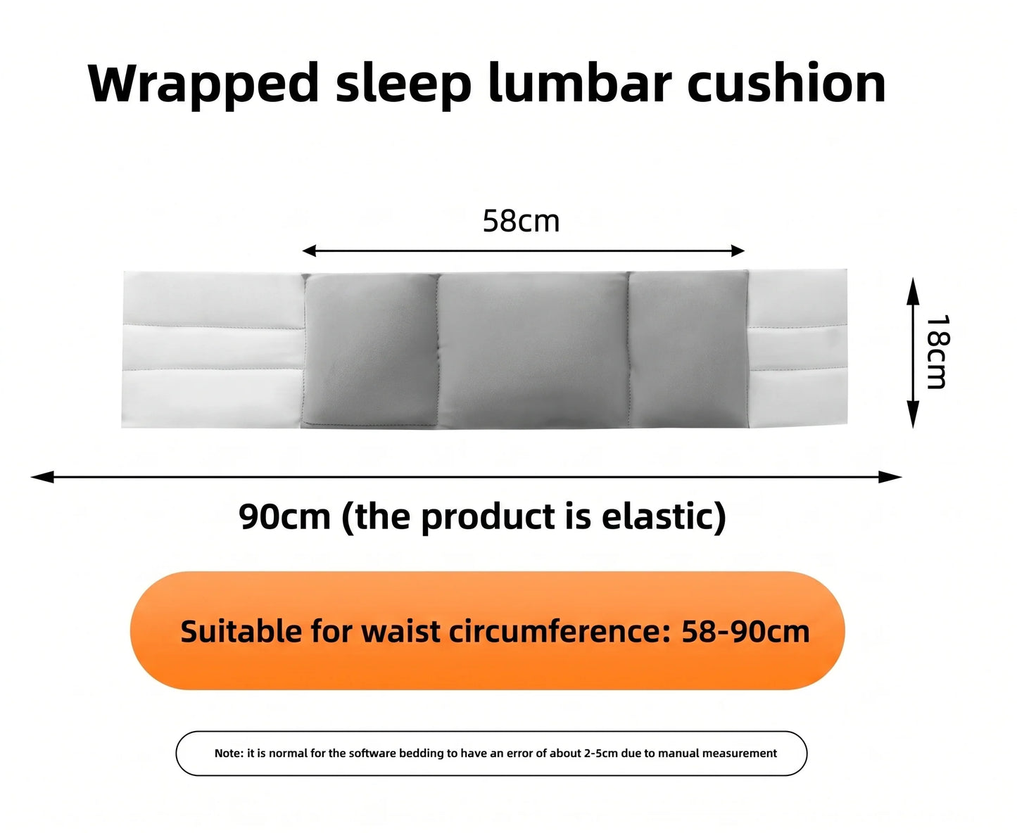 Lumbar Sleep Support Cushion Adjustable & Contoured