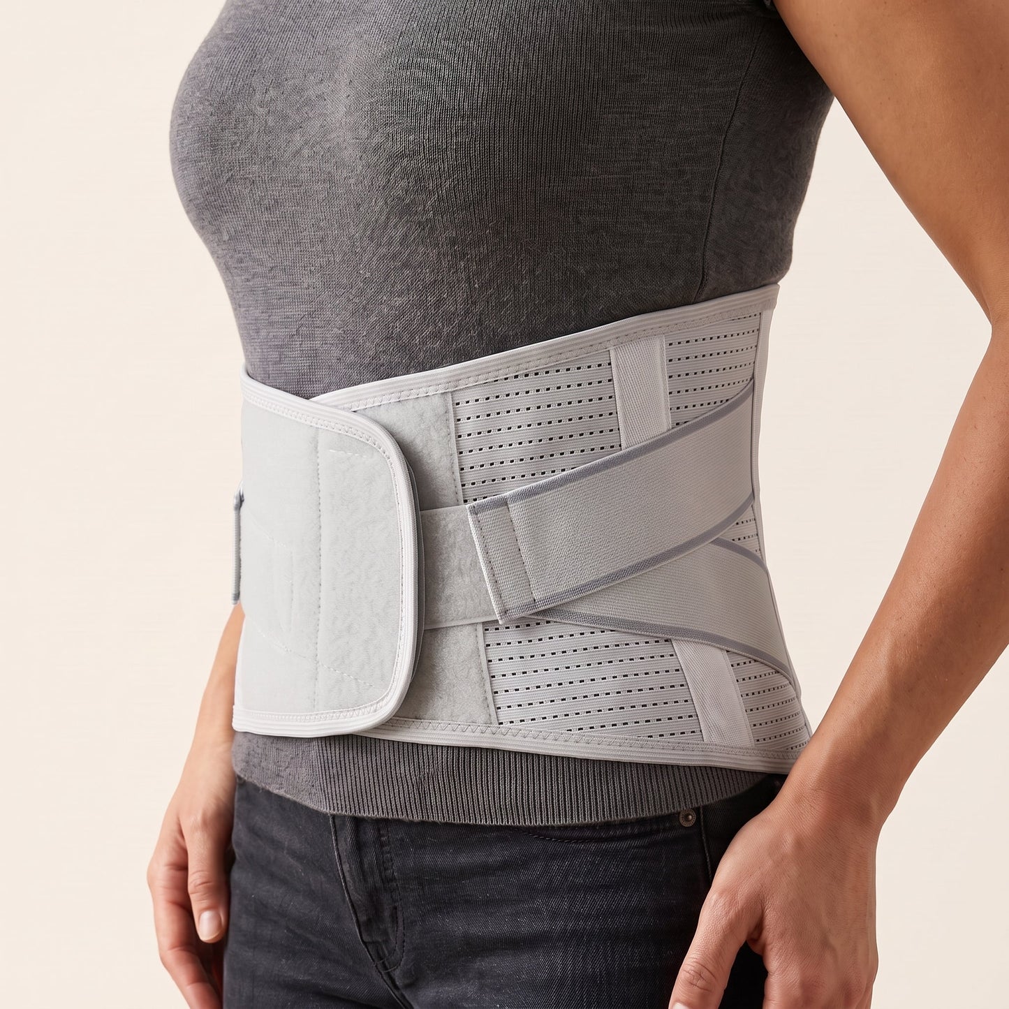 Lumbar Support Back Brace Breathable Mesh & 4-Stay Support