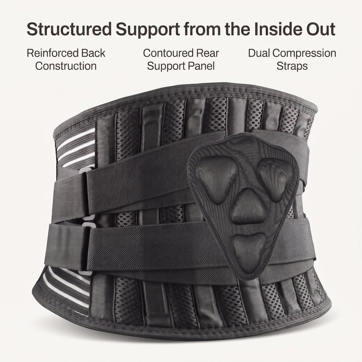 Lumbar Support Belt Adjustable Dual-Compression Straps