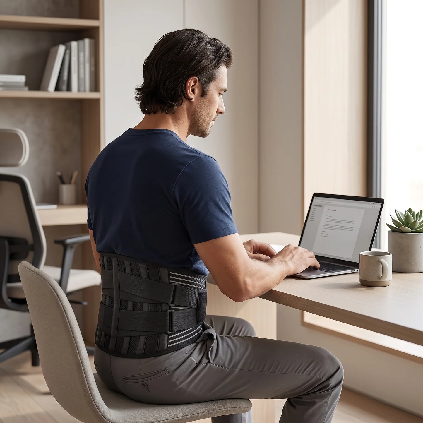 Lumbar Support Belt Adjustable Dual-Compression Straps