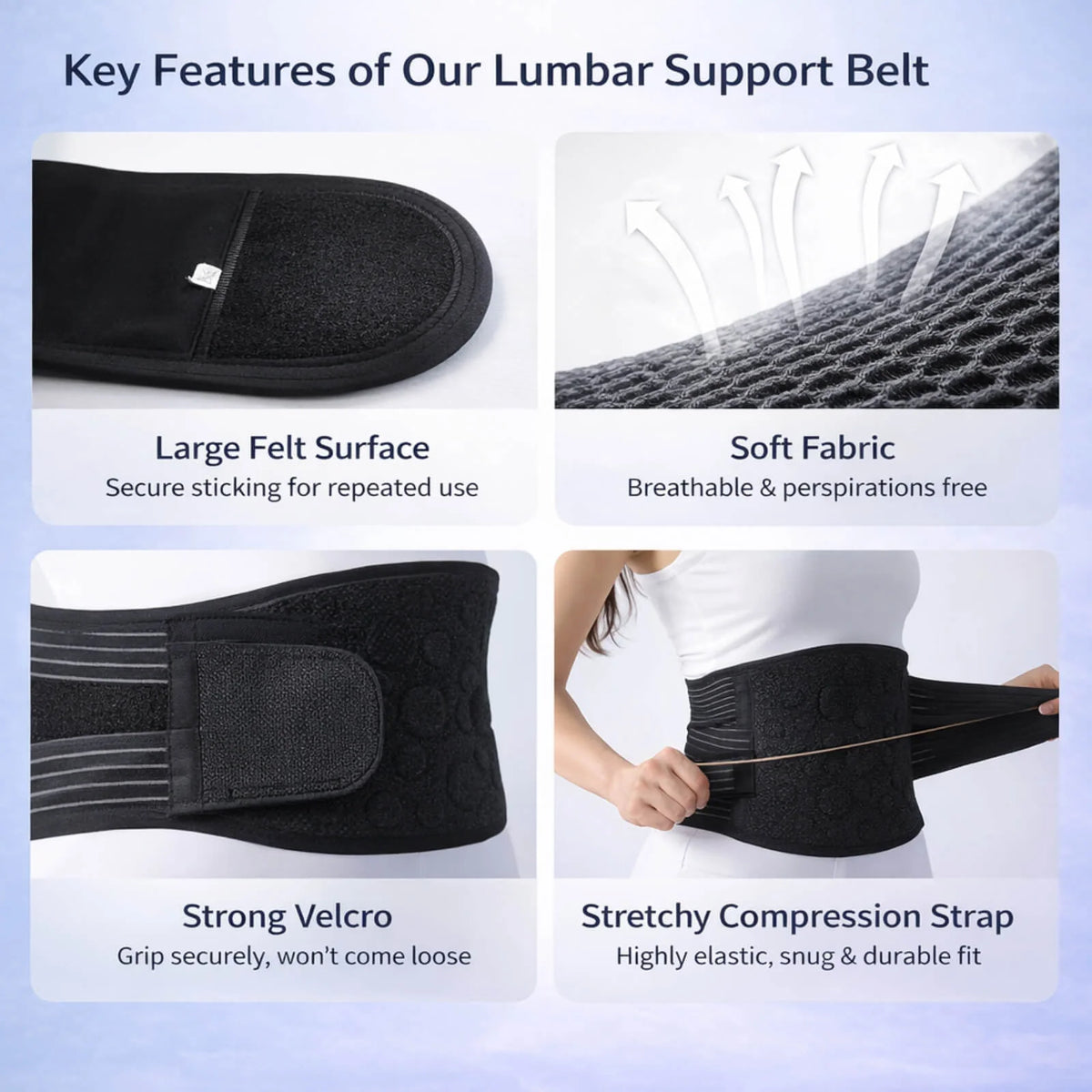 Lumbar Support Belt Double Compression Magnetic Breathable
