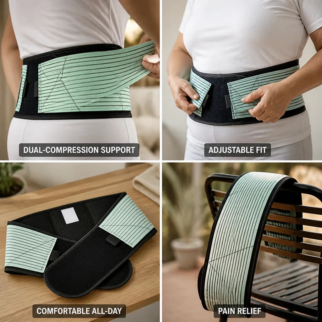 Lumbar Support Belt Dual-Compression & Adjustable Fit