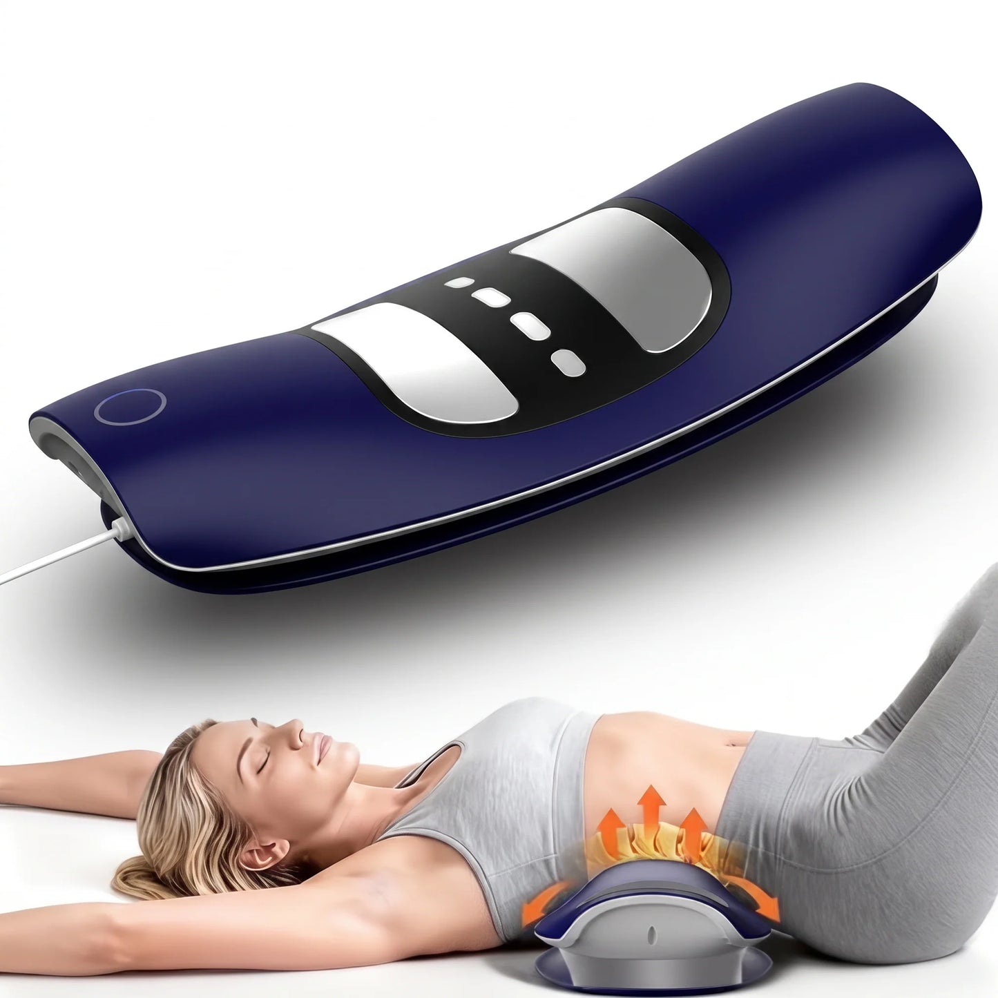 Lumbar Support Belt Inflatable Panel Heat Vibration & Pulse