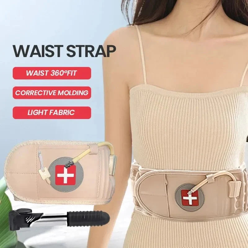 Lumbar Support Belt Inflatable Traction Red-Light Heat & Vibration