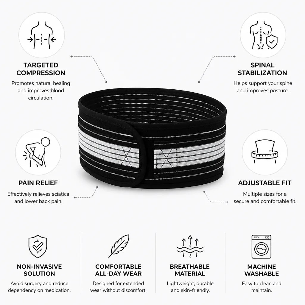 Lumbar Support Belt Targeted Compression & Spinal Stabilization