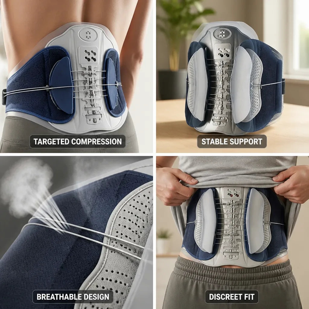 Lumbar Support Brace Verstelbare Compressie & Ademend Gaas