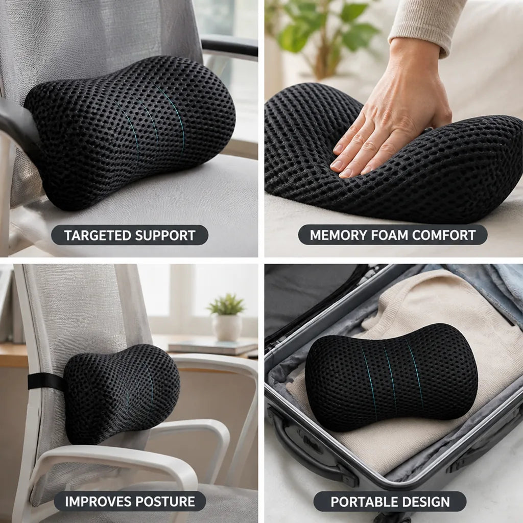 Lumbar Support Cushion Ergonomic Memory Foam