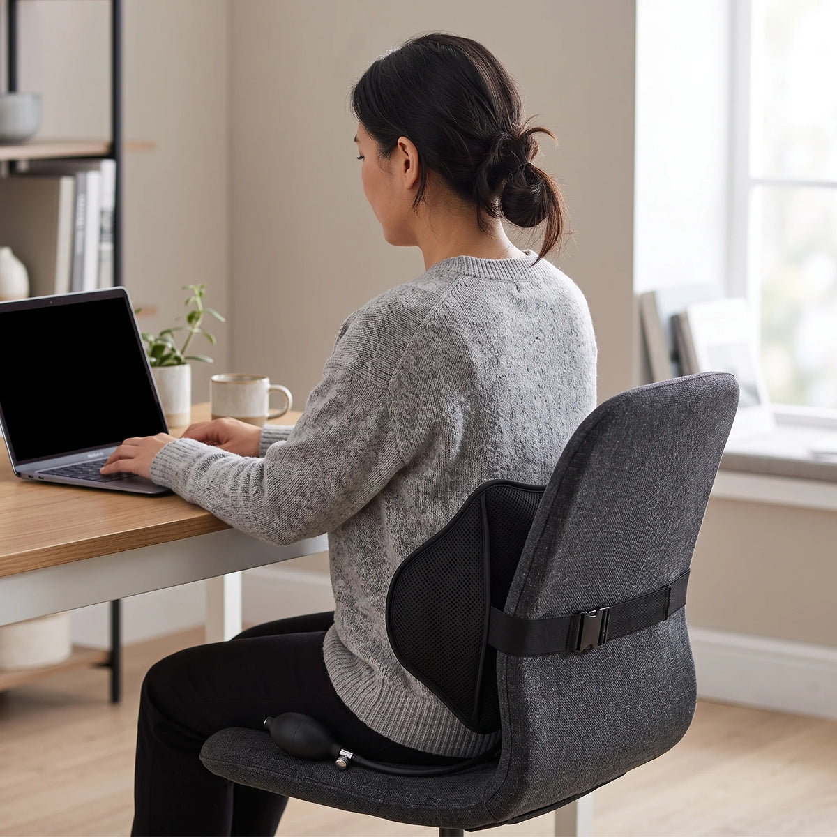 Lumbar Support Cushion Portable Inflatable Adjustable Firmness