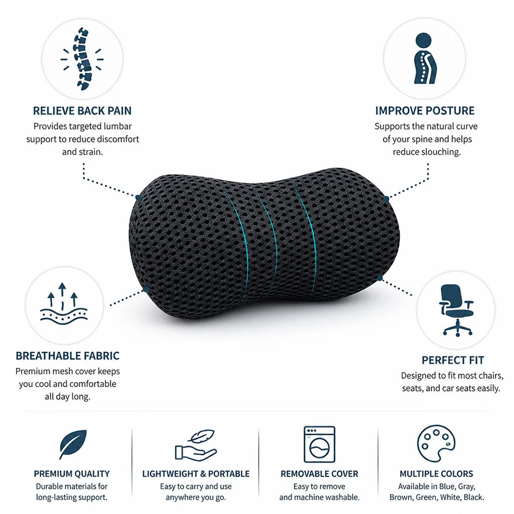 Lumbar Support Pillow Ergonomic Instant Relief